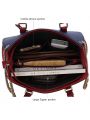Amy Color Block Vegan Leather Womens Tote Bag  Lightweight Shoulder Handbag, Simple Work Bag