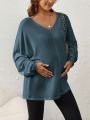 SHEIN Maternity V-neck Batwing Sleeve T-shirt