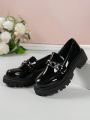 Thick Bottom Light Loafers For Women, New Fall Winter 2023 Mary Jane Platform Soft Sole Round Toe Single Shoes, British Style Patent Leather Shoes, Work Commute Ol Shoes