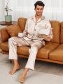 Men's Contrast Piping Home Wear Set