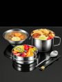 1pc Thickened 18/8 Stainless Steel Large Capacity Quick Meal Cup, Ideal For Dormitory Use