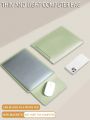 1pc Olive Green Pu Leather Laptop Sleeve For Apple Macbook Protective Inner Case Bag