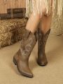 Styleloop Women's Mid-low Heel Western Cowboy Boots