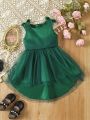 Baby Girl Multilayer Mesh Fluffy Green Party Dress