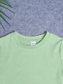Boys' Casual Short Sleeve Round Neck T-shirt, Suitable For Summer