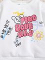 SHEIN Baby Boy Slogan Graphic Sweatshirt & Sweatpants