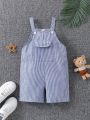 SHEIN Kids FANZEY Toddler Boys' Striped Jumpsuit