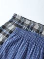 Arrow Pants Men'S Checkered Underwear Loose Boxer Briefs Large Size High Waist Summer Shorts Boxer Briefs (2-Piece Set)