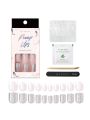 Makartt Press On Nails Short Acrylic Nail Tips White French & Silver Glitter False Nails for Women 24 Pcs 10 Sizes with Nail Stick Adhesive Tabs Nail file Stick on Nails Manicure for Nail Art Salon