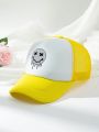 1pc Men's Ghost Cartoon Expression Printed Baseball Cap With Mesh Back