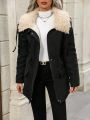 SHEIN Frenchy Women'S Drawstring Hooded Collar Padded Jacket