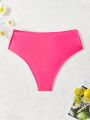 SHEIN Swim Basics Women's Plus Size Solid Color Twist Knot Bikini Bottom