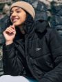 In My Nature Women's Hooded Padded Jacket With Letter Print, Sports Style