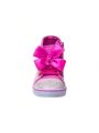 Girls' Multi Color Canvas High Top Lace Up Sneakers with Decorative Bow