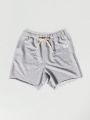 SUMWON Drop Crotch Raw Edge Shorts With Front Applique