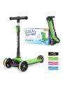 Besrey Kick Scooter for Kids Age 3-10, Foldable 3 Wheels Toddlers Scooter with LED Light & Adjustable Height, Best Gift for Boys Girls Outdoor Activities
