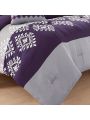 7 Piece Embroidered Design Comforter Set Bed in a Bag