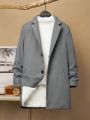 SHEIN Kids EVRYDAY Boys' Mid-length, Loose And Comfortable Pure Color Woolen Overcoat With Medium Thickness