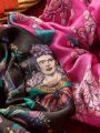 Frida Kahlo X SHEIN 2pcs Women Graphic Fashion Scrunchie For Daily Life