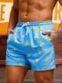Men'S Banana Pattern Drawstring Beach Shorts