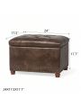 Joveco Storage Ottoman Rectangular Tufted Upholstered Ottomans with Rivet, PU Footrest Stool Seat with Wood Legs for Living Room Bedroom