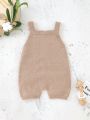 Baby Boy's Sweater Romper With Straps