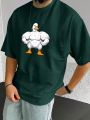 Men'S Plus Size Cartoon Duck Print Round Neck T-Shirt