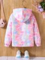 SHEIN Kids Nujoom Tween Girls' Rainbow Cloud Hooded Jacket