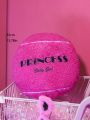 1pc Hot Pink Tennis Design Pillow With Pillow Core