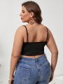 SHEIN CURVE+ Plus Size Fringe Decorated Cropped Cami Tank Top