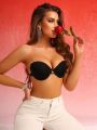 Women'S Strapless Bra With Heart-Shaped Buckle