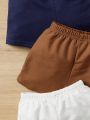 SHEIN 3pcs/Set Baby Boy Casual Shorts