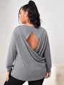 Plus Cut Out Wrap Back Sports Tee