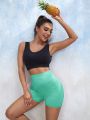 Yoga Basic Colorblock Scrunch Butt Seamless Sports Shorts