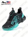 JMFCHI Kids Black and Blue Running Shoes Lightweight Breathable Boys and Girls Athletic Shoes Buckle