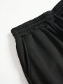 Men's Letter & Alien Pattern Drawstring Waist Shorts
