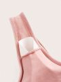 2pcs/Set Women's Seamless Basic Camisole With Molded Bra Cups, No Need To Wear Bra