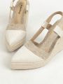 Styleloop poited toe wedge sling back espadrilles women shoes