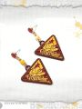 Harry Potter | ROMWE 2pcs Letter Detail Triangle Drop Earrings