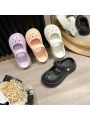 Soft Thick-soled Anti-slip Cartoon Beach Slippers For Height Increase, Unisex