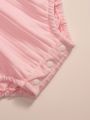Baby Girls' Color Block Ruffle Detail Long Sleeve Romper