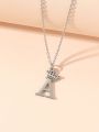 1 pc Fashion Style Crown 26 Letter Necklace Suitable for Women's Daily Wear