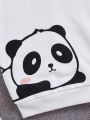 SHEIN Kids HYPEME Tween Girl Panda & Letter Graphic 3D Ear Design Thermal Lined Hoodie
