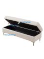 WellMall Velvet Storage Bench Long End of Bed Ottoman Benches for Bedroom Upholstered Fabric Rectangle Entryway Window Bench Accent Storage Bench Footstool Simplistic with Silver Metal Legs
