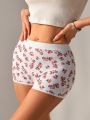 Ladies' Valentine'S Day Small Floral Print Stretch Hipster Panties