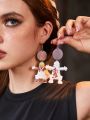 Willy Wonka and the Chocolate Factory X ROMWE Figure & Letter Graphic Drop Earrings