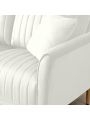 Modern Accent Chair Cream Velvet Channel -Tufted Armless Chair Comfy Living Room Side Chair for Reading, not sold separately, needs to be combined with Armchair to be 2 seat , 3 seat and more seats
