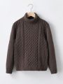 Tween Boys' Stand Collar Solid Color Sweater