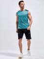 Men Color Block And Letter Graphic Sports Tank