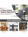 Dining Table Set for 4,5 Piece Dining Table Set with Faux Marble Tabletop Dining Table and 4 Dining Chairs, Modern Dining Table Set for Kitchen Dining Room Living Room